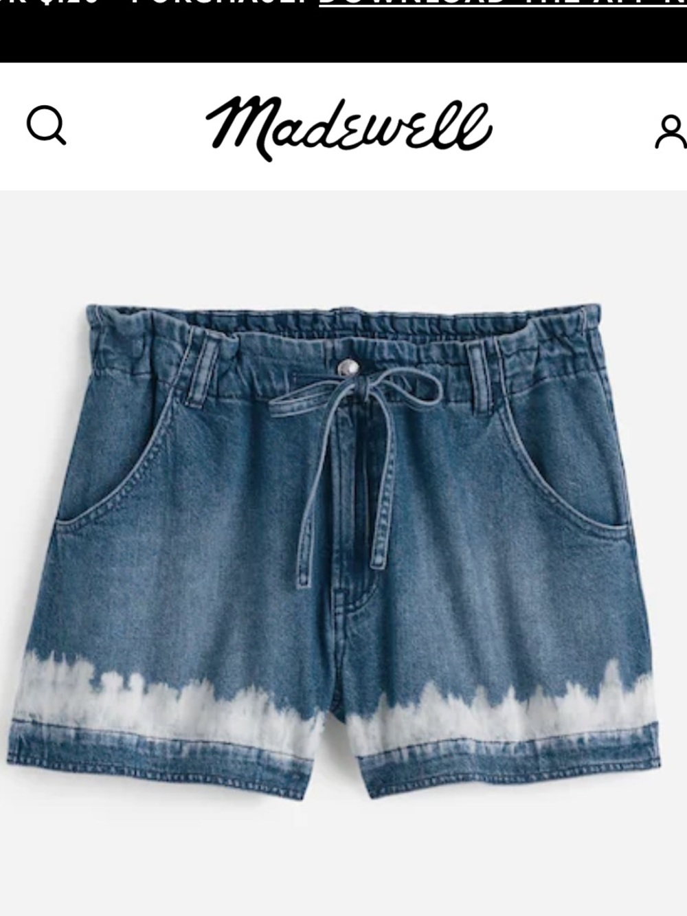 Madewell Blue Tie-Dye Hem Relaxed Denim Shorts
